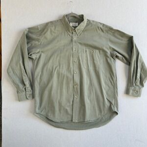 Yves Saint Laurent Pour Homme Vintage Button-Up‎ Long Sleeve Shirt Green XXL